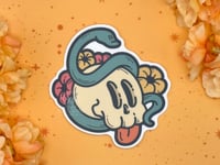 Image 2 of Cute Skull and Snake 3 Inch Sticker