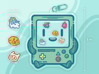 Image 2 of BMO Double-Sided Shaker Keychain