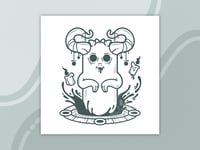 Summoning Circle Demon 5x5 Inktober Art Print