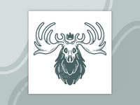 Irish Elk Extinct 5x5 Inktober Art Print