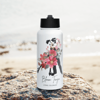 Image 3 of BLOOM TANGO | Stainless steel water bottle with a straw lid