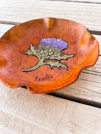 Image 2 of Thistle jewelry dish - Leather (reserved / custom order)