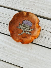 Image 1 of Thistle jewelry dish - Leather (reserved / custom order)