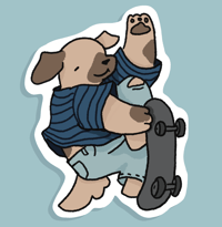 Image 1 of Blue Skating Sticker