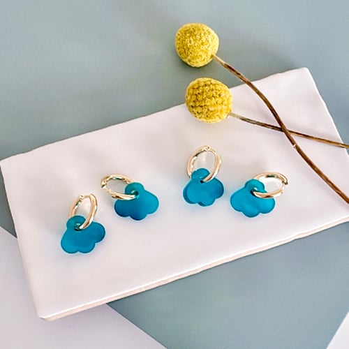 Image of 'Bud Bloom' Hoop Dangles