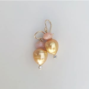 Gold Pearls & Opal Earrings