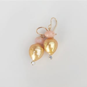 Gold Pearls & Opal Earrings