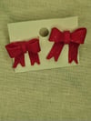 Pink bow studs