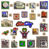 Image 1 of SimCity SNES Sticker Set (30 Pieces)