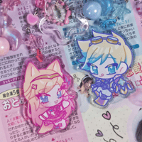 Image 1 of star guardian glitter keychains [ PRE - ORDER ]