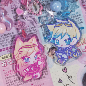 Image of star guardian glitter keychains