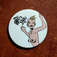 Image 1 of Cheeky Tank Girl - Hand-Made, Matt-Finish 38mm Badge/Button