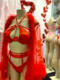 Image 1 of Red 3 pc fetish Set
