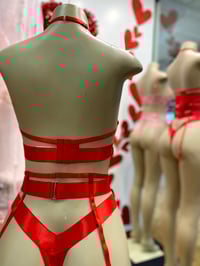 Image 3 of Red 3 pc fetish Set