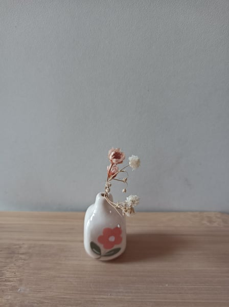 Image of Vase miniature fleur rose