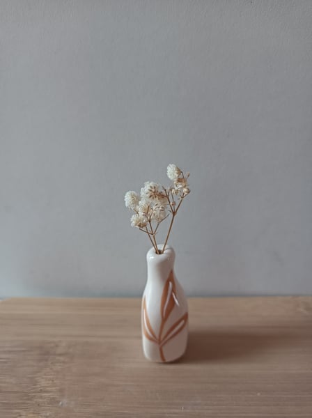 Image of Vase miniature feuille beige 