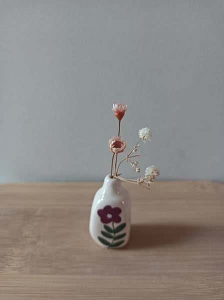 Image of Vase miniature fleur prune 