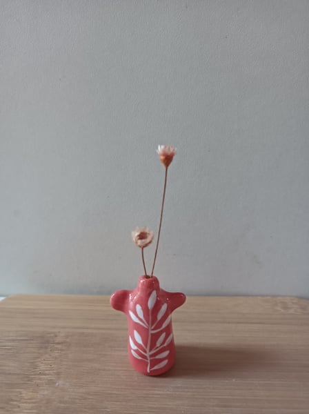 Image of Vase miniature fond rose 