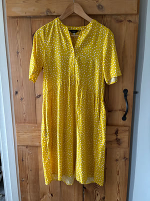 Joules yellow dots tea dress - size 8 with pockets !