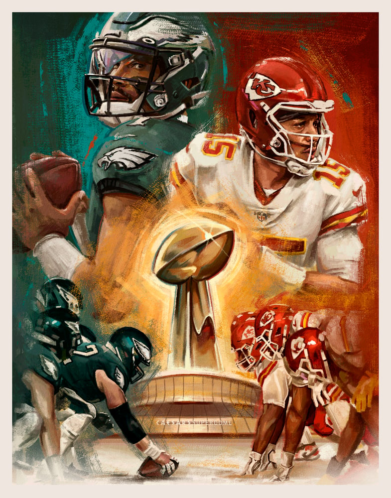 Image of Superbowl LIX Illustrated Poster