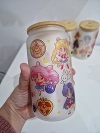 Image 3 of Sailormoon Trinkglas mit Deckel & Strohhalm, 16 oz