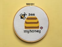 Image 1 of Bee Honey Hive Cross Stitch Pattern PDF 