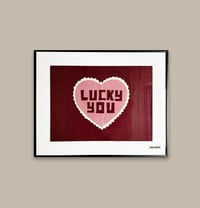 Image 1 of Lucky You Collage Artwork in Frame 40x50