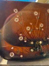 Image 2 of Large Daisy Chain Leather Hippie Purse