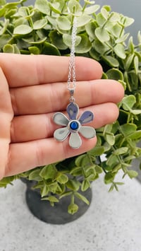 Blue Abalone Daisy Necklace