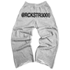 HIGHWAIST STRAIGHT-LEG DISTRESSED SWEATPANTS GRAY