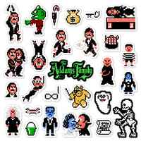 Image 1 of The Addams Family NES Sticker Set (27 Pieces)