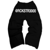 HIGHWAIST STRAIGHT-LEG DISTRESSED SWEATPANTS BLACK