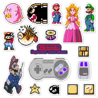 Image 1 of SuperNES Test Program Sticker Set (17 Pieces)