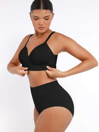 Image 4 of Full Coverage Push up Wireless Convertible Seamless Support Bra - Black