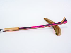 Image of Handmade Wood Back Scratcher, Spectraply Wood Pink Lady, Gift for her