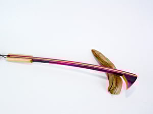 Image of Handmade Wood Back Scratcher, Spectraply Wood Pink Lady, Gift for her