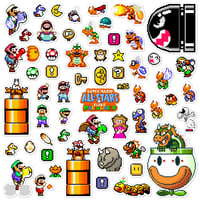 Image 1 of Super Mario All-Stars: Super Mario World Sticker Set (58 Pieces)