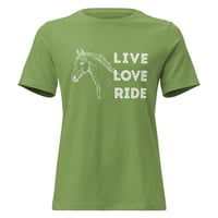 Image 4 of Women's Relaxed T-Shirt, Live Love Ride Western Horse Shirt Unisex-Equestrian Graphic Tee