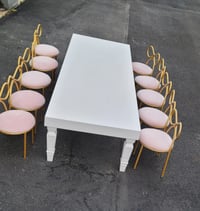 Image 5 of Kids table  wood white ( seats 10 kids) 
