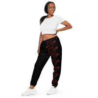 Image 7 of FALLING HEARTS TRACK PANTS (UNISEX)