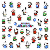 Image 1 of Sanrio Cup: Pon Pon Volley Sticker Set (41 Pieces)