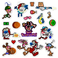 Image 1 of The Ren & Stimpy Show: Veediots! Sticker Set (18 Pieces)