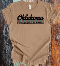 Image 1 of Oklahoma #ChangingOneLifeAtATime- Tan T-shirt