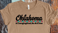 Image 2 of Oklahoma #ChangingOneLifeAtATime- Tan T-shirt