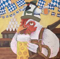 Prost, Herr Huhn! - ORIGINAL PAINTING