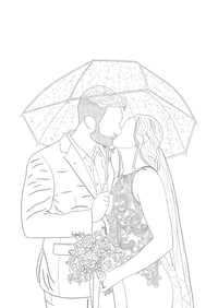 Line art digital portraits 
