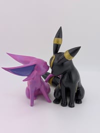 Image 1 of Espeon and Umbreon In Love Handpainted FanArt Model