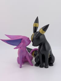 Image 2 of Espeon and Umbreon In Love Handpainted FanArt Model