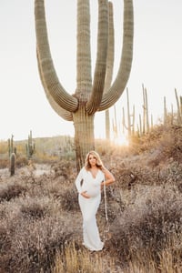 Image 2 of Scoop Neck Sleek White Maternity Dress