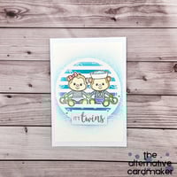 Twin Baby Card - Boy Girl Twins